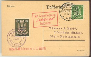 SEMI-OFFICIAL AIRS 1924 PFORZHEIM GLIDER FLIGHT (021545)